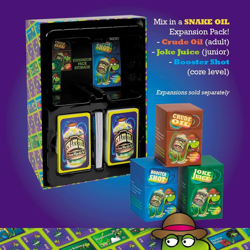 SNAKE OIL - The Silly Selling Party Game - Funny Group 3-10 Player Card Games - Fun Travel Activity for Friends and Family - Core Game for Ages 10+