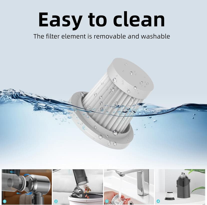 Handheld Vacuum Cleaner, 28000Pa 4 in 1 Handheld Vacuum Cordless, Brushless Motor, One-Touch Dust Removal, 3 Speeds Car Vacuum Cleaner Portable Cordless, Ideal for Office, Home, Kitchen, Car, Pet Hair