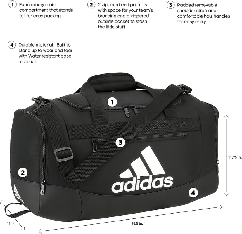 adidas Unisex Defender 4.0 Gym Duffel Bag for Men and Women