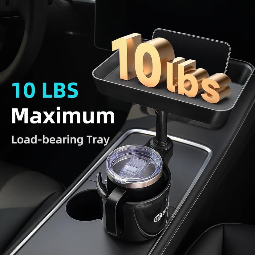 Cup Holder Expander Adapter for Car, Road Trip Essentials, Car Accessories Fits Owala, Yeti, Large Bottles 16-46 oz DYLEN Car Cup Holder Tray, 9.5”Detachable Car Food Tray Table for Eating B0DGSZDNCJ