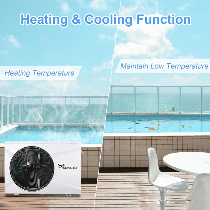 100,000 BTU Full DC Inverter Pool Heat Pump for Swimming Pools, Dual Function of Heating and Cooling, 30KW Electric Pool Heater with WiFi Smart Control via APP, 220-240V, up to 26,000 Gallons
