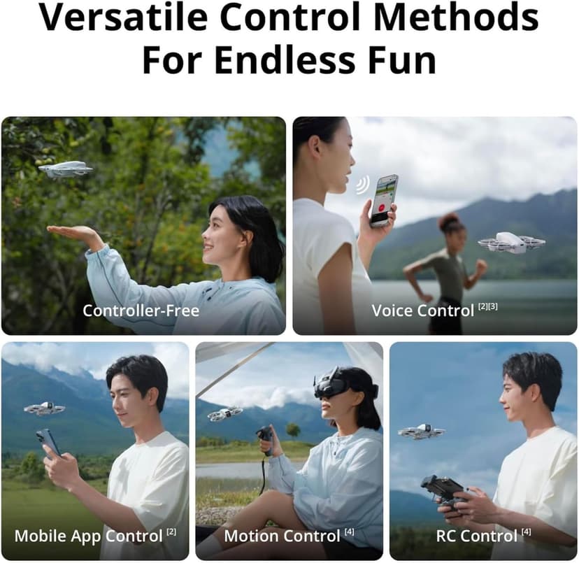 DJI Neo, Mini Drone with 4K UHD Camera for Adults, 135g Self Flying Drone that Follows You, Palm Takeoff, Subject Tracking, QuickShots, Stabilized Video, Built-In Propeller Guard (Controller-Free)
