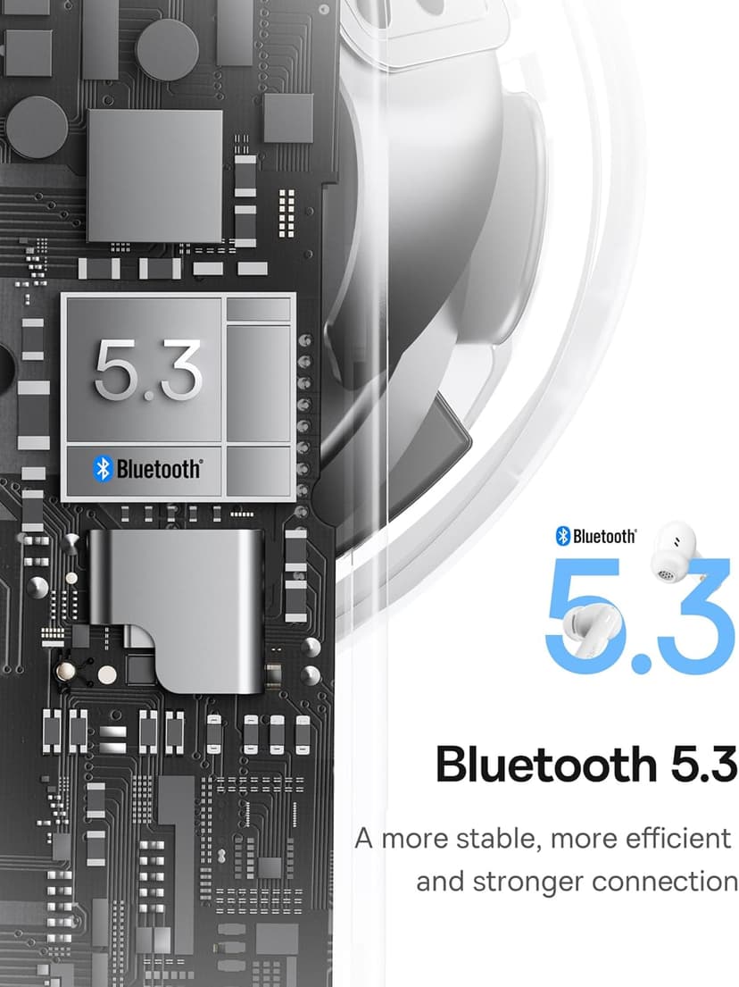 Baseus E20 True Wireless Earbuds, 12mm Drivers with Powerful Bass, 33H Long Playtime, IPX5 Water-Resistant, 2 ENC Mics for Clear Calls, Bluetooth 5.3 Headphones in-Ear Ear Buds