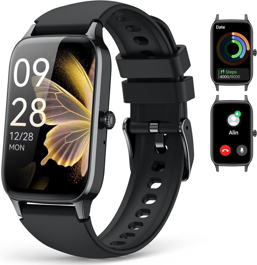 ChronArk Fitness Tracker for Women Men, Activity Smart Watch Compatible with Android iPhone, Step Counter with 110+ Sports, Sleep Monitor, Calorie Counter, IP68 Waterproof (Black, 1.57)