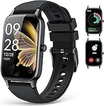 ChronArk Fitness Tracker for Women Men, Activity Smart Watch Compatible with Android iPhone, Step Counter with 110+ Sports, Sleep Monitor, Calorie Counter, IP68 Waterproof (Black, 1.57)