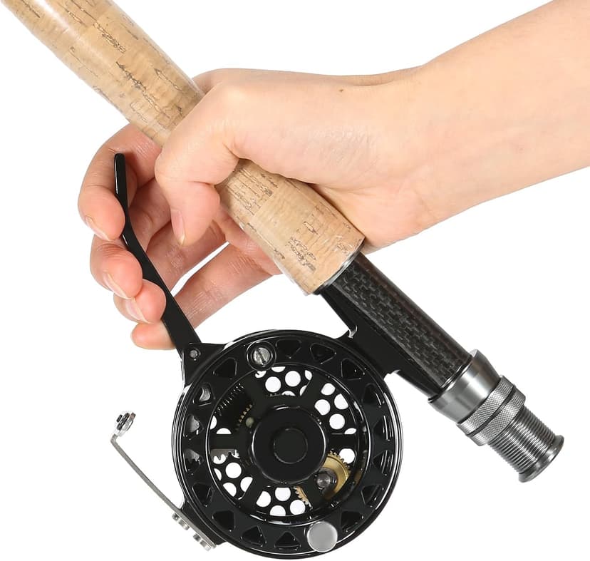 Semi-Automatic Fly Reel with Adjustable Drag Quick Spool Removal Made of CNC Machined Aluminum for Freshwater Lake River Trout Fly Fishing