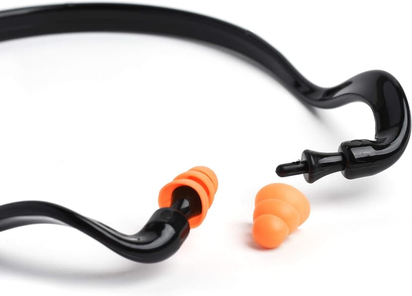 2 Banded Ear Plugs with 10 Pairs of Replacement Pods - Reusable Shooters Ear Protection for Mowing Shooting Construction Hunting - Washable Gun Range Hearing Protection Ear Plugs for Noise Reduction