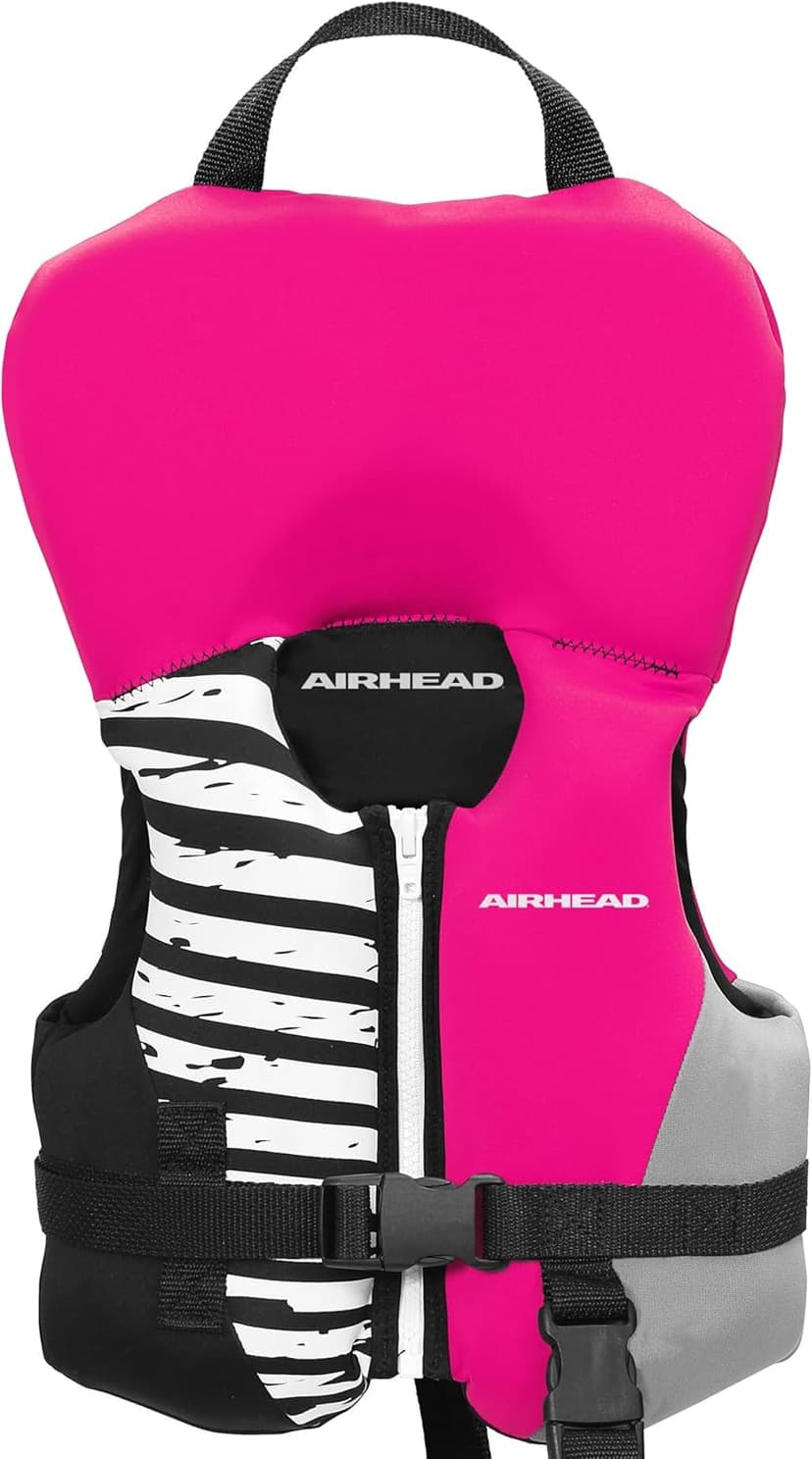 Airhead Wicked Kwik-Dry NeoLite Flex Life Jacket for Kids - USCG Approved Life Vest for Youth, Child & Infant, Watersports Vest for Boating, Tubing & Swimming, Hot Pink