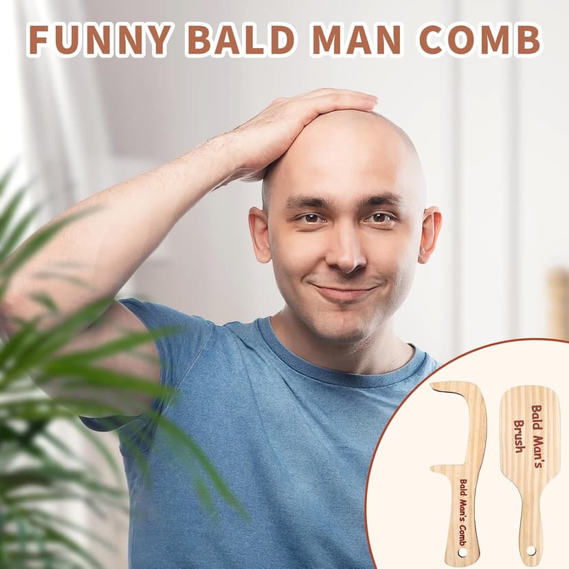 Boss Day Gift Father's Day Prank Gift Hair Loss Comb for Bald Men Birthday Gift for Men Coworker 2PCS Funny Bald Mans Comb Funny Gag Gift Over The Hill Party Gift B0DHD1DH9Y