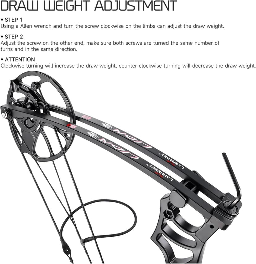 Lanneret Compound Bow and Archery Sets - Right Hand Archery Compound Bows 0-70 lbs Draw Weight Adjustable for Adults and Beginners，25"-31" Draw Length，up to IBO 320 fps，Archery Hunting Bow Set