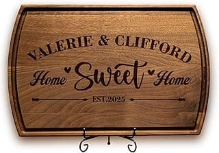 Personalized Home Sweet Home Cutting Board – Custom Engraved Wooden Board – Housewarming Gift, New Home Gift, Realtor Closing Gift, Wedding, Anniversary, Christmas, Bridal Shower Present