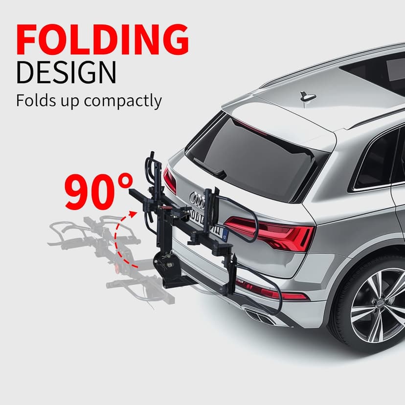 Young Bike Rack Hitch for Car - 200LB 2-Bike Rack Hitch Mount Platform Style Hitch Bike Rack，Smart Tilting & Easy Fold for Car SUV with 2 Inch Receiver，Bike Carrier Fits Up to 5-inch Fat Tire