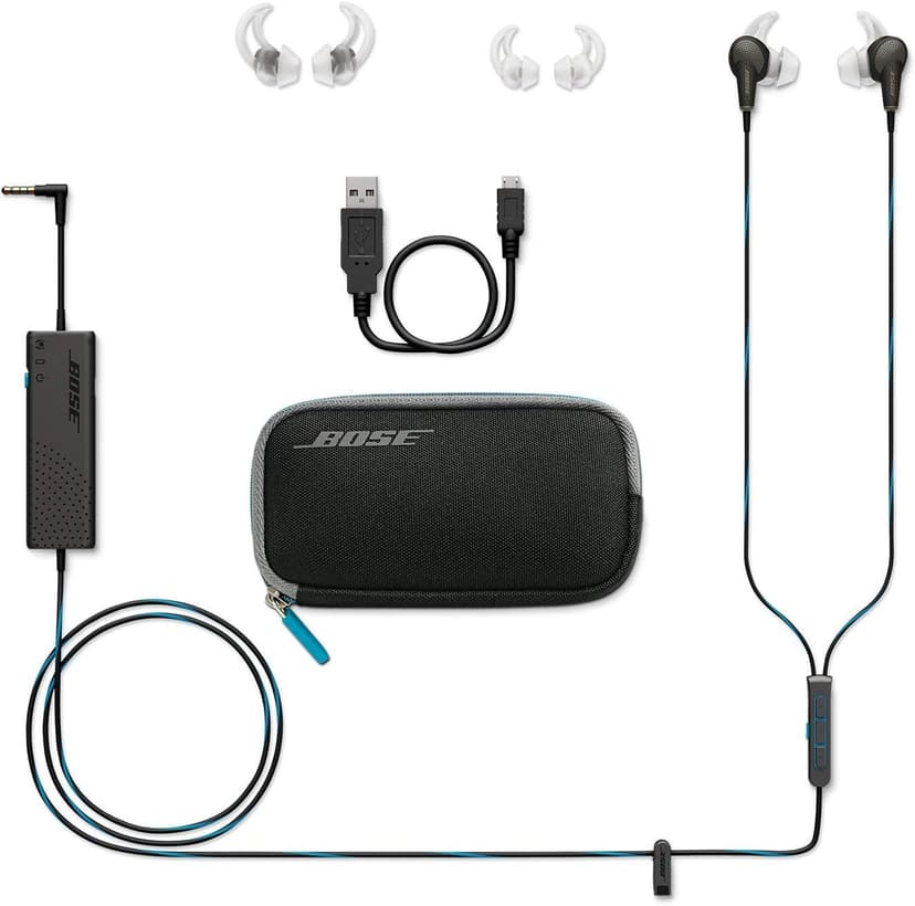 Bose QuietComfort 20 Acoustic Noise Cancelling Headphones, Compatible with Apple Devices, Black (Renewed)