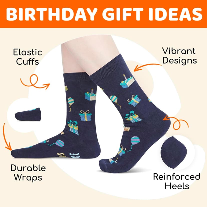 HAPPYPOP Birthday Gifts for Mom Dad - Ideal Socks for Seniors in 50s with Greeting Card