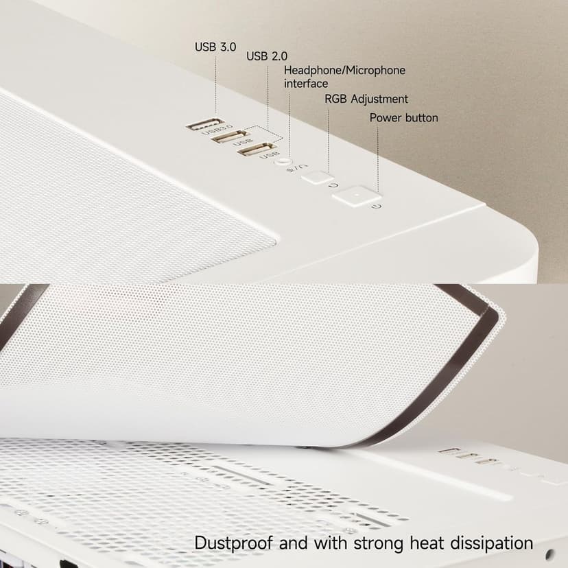 LXZ Gaming PC Desktop - Ryzen 7 9700X, Radeon RX 9060 XT 16GB, 32GB DDR5 RAM, 2TB NVMe 4.0 SSD, 850W PSU - Ready for 1440p & 4K 8K Gaming, VR, and Streaming Tower Computer (White)