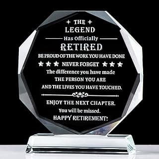 Movdyka Retirement Gifts for Men Women 2025 Happy Retire Present Decorations Crystal Plaque Keepsakes Best Retirement Gift Ideas for Boss Coworker Retired Teacher Doctor Friends Mom