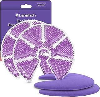 Lansinoh Breast Therapy Packs, Hot and Cold Breast-Pads with 2 Soft Covers, Postpartum Essentials for Nipple Pain Relief, Mastitis, Engorgement, Support for Breastfeeding and Pump Aid, 2 Pack