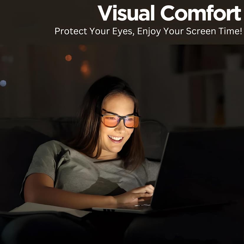 Vyzia Clip On Blue Light Blocking Glasses For Sleep | Fits Over Prescription Glasses, Orange Lenses Help Reduce Computer Eye Strain and Induce Sleep