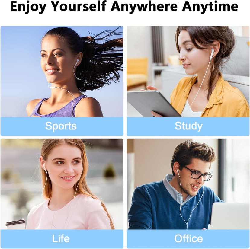 2 Pack USB C Headphones for iPhone 16 17, USB Type C Earbuds Wired in-Ear Earphones with Mic & Volume Control Compatible for iPhone 17 16 16 Pro Max,15 Pro/Pro Max, iPad Pro,Samsung Galaxy S25