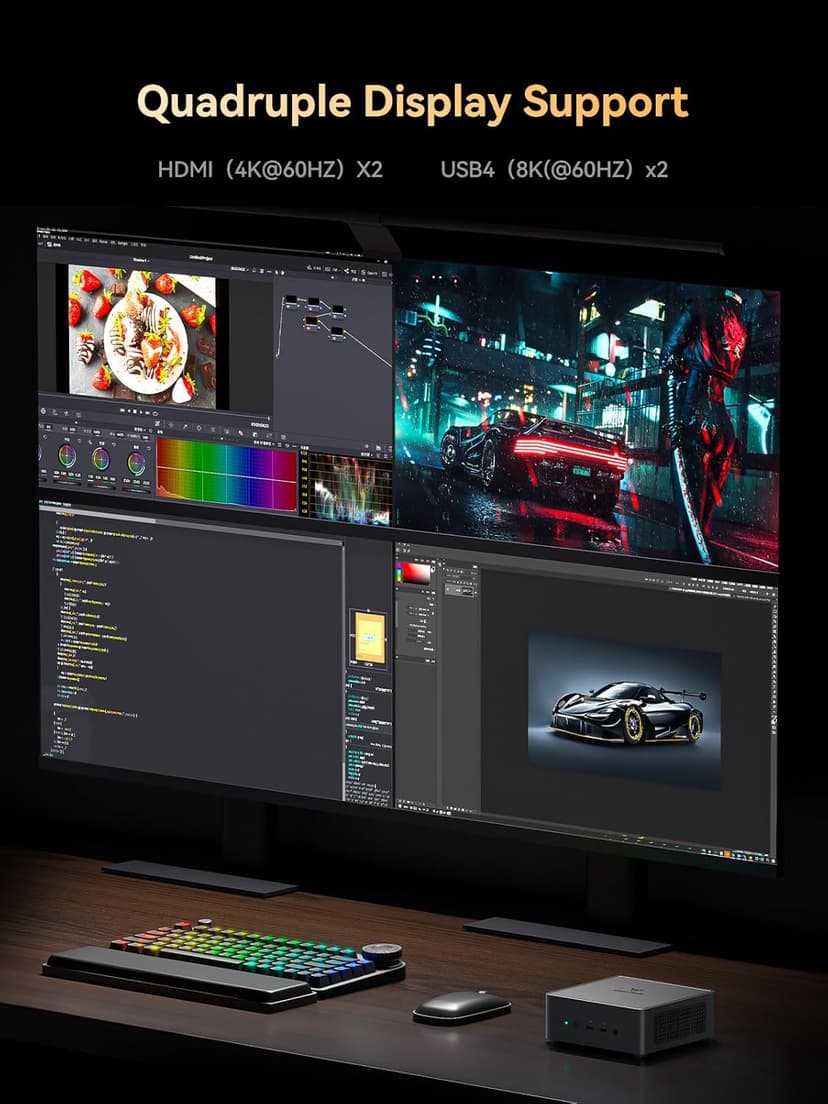 MINISFORUM Venus UM790 Pro Mini PC AMD Ryzen 9 7940HS up to 5.2 GHz 32 GB DDR5 1 TB SSD Radeon 780M Graphics, 4X USB3.2, 2X USB4, 2X HDMI 2.1, PCIe4.0x2, BT5.3, RJ45 2.5G