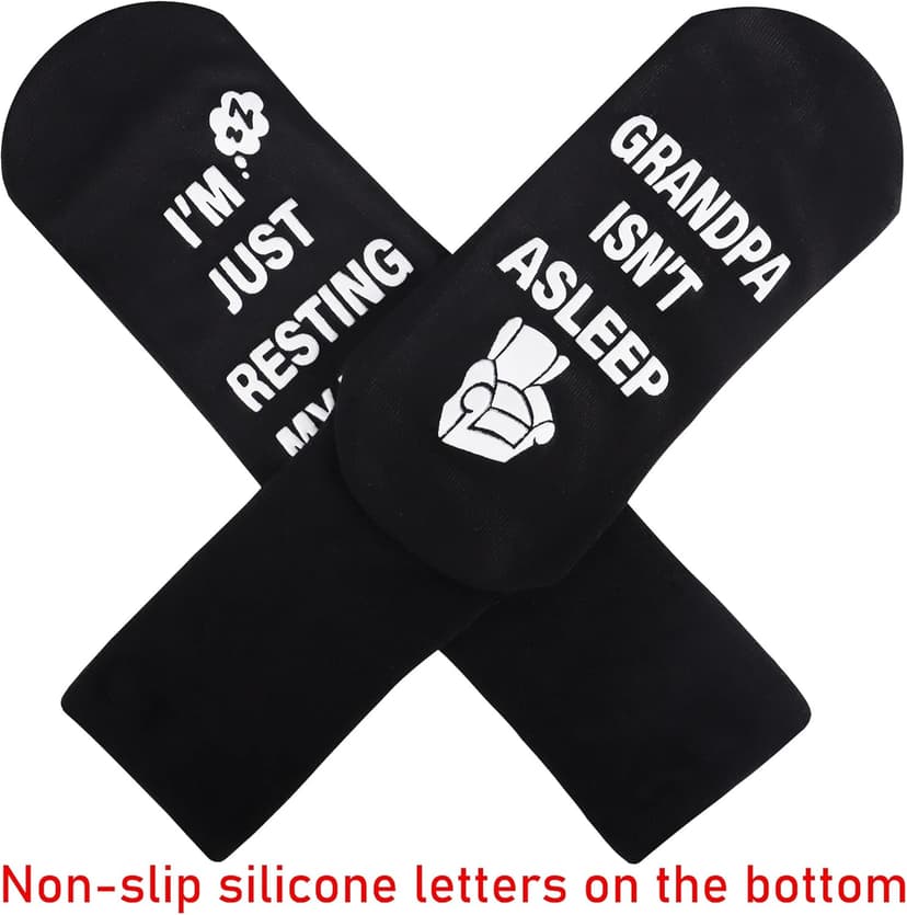 Jeasona Grandpa Gifts Funny Gifts for Grandpa Birthday Novelty Non-slip Socks