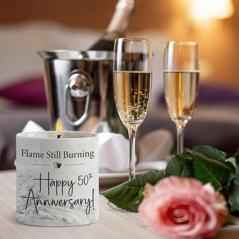 50th Anniversary Candle - 50th Wedding Anniversary Present for Couple & Parents, 50 Year Aniversario Gifts for Men, Women, Wife,Husband - 6 Oz Lavender Candle B0F896Y4LP