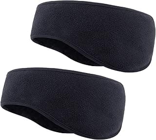 Medsuo 2 PCS Fleece Ear Warmers for Men Women, Soft Earmuffs Comfortable Winter Headband Ear Muffs Warm Ear Covers for Cold Weather Running Cycling Ski (Black)