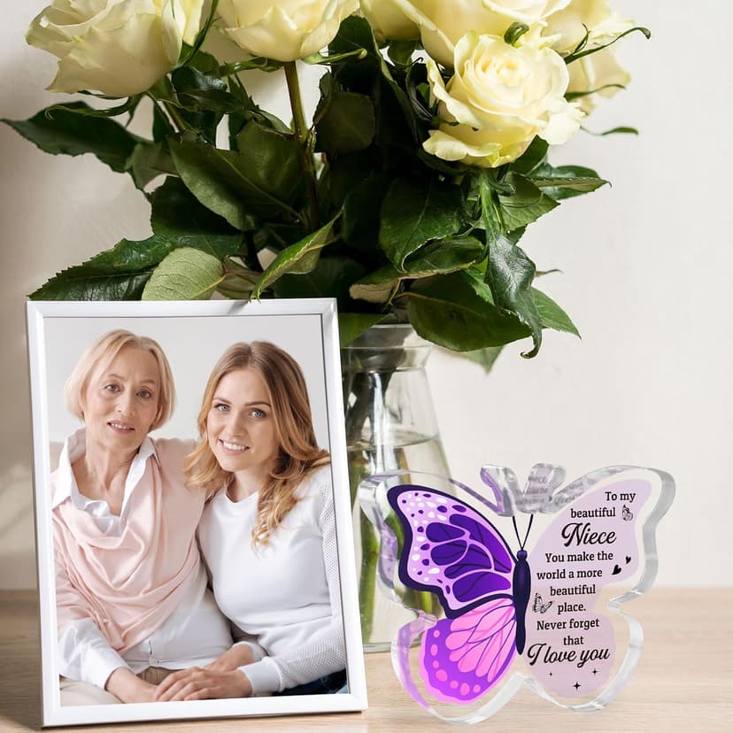 Graduation Gifts for Niece, Niece Gifts from Auntie, Niece Graduation Gifts, Butterfly-Shaped Plaque, Niece Birthday Gifts, Birthday Gifts for Niece Adult B0D7LJ6V88