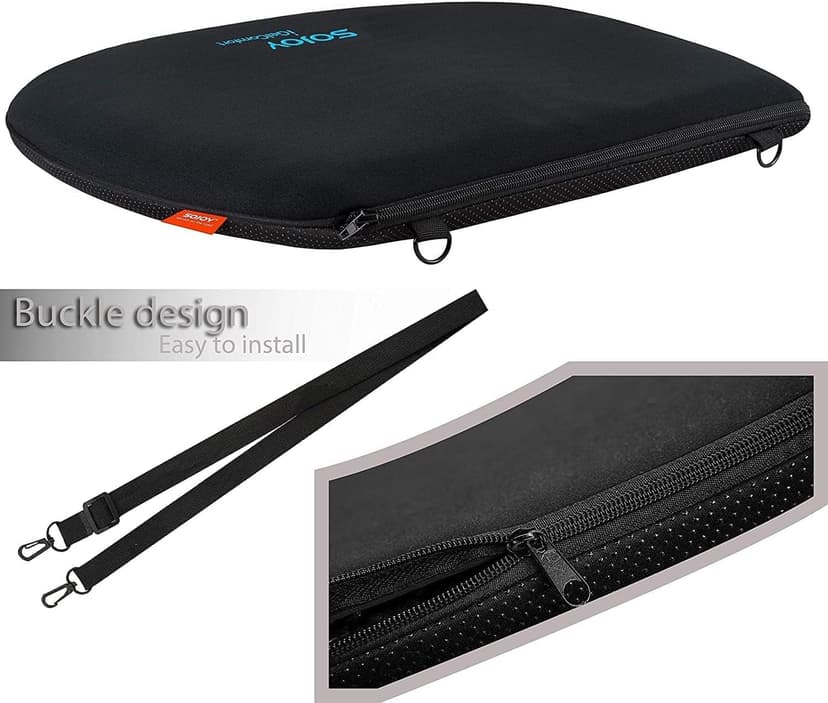 Sojoy Coccyx Gel Seat Cushion- Orthopedic Memory Foam Chair Cushions for Home Kitchen Office Desk Car Truck Airplane (Black)