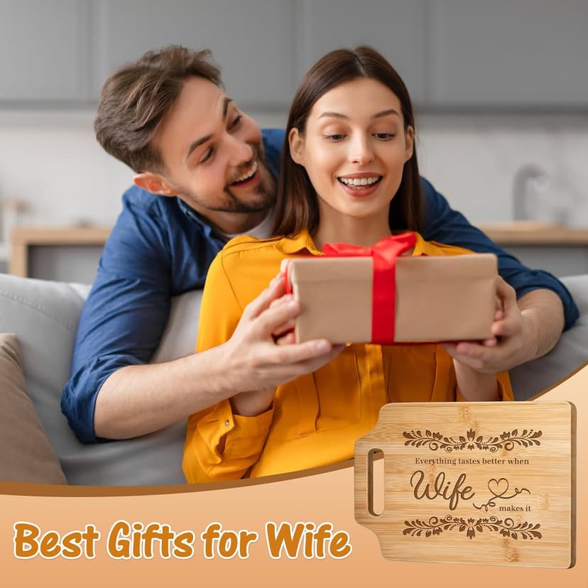Wife Birthday Gift Ideas, " Everything Tastes Better " Engraved Cutting Board, Romantic Valentine's Day Gift to My Wife Birthday Gifts for Wife, Christmas Gift Ideas for Wife from Husband B0HBQ5XY3X