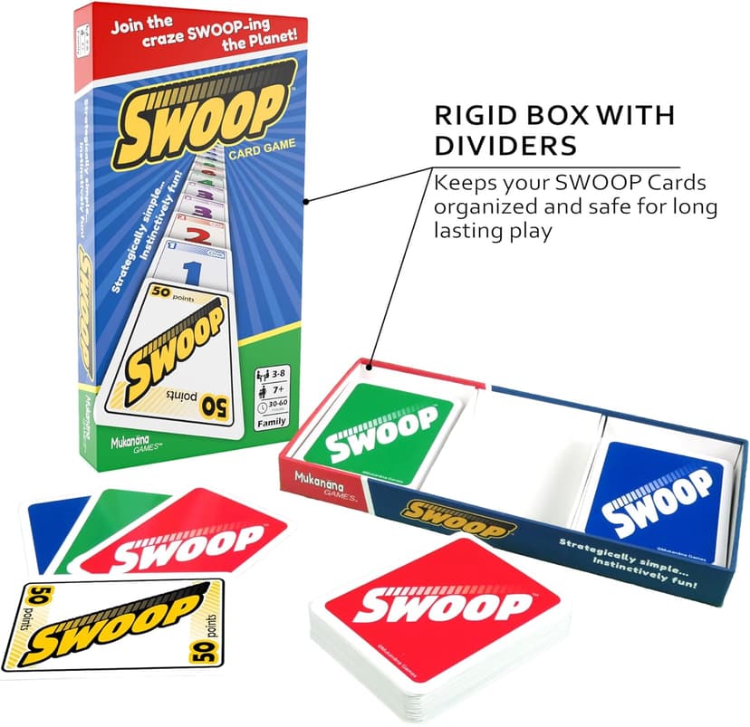 SWOOP Card Game | Fun for The Entire Family | Easy to Learn | Easy to Play | Great Social for Game Nights | Kids, Teens, Adults, and Seniors | Ages 7+ | 3 to 8 Players