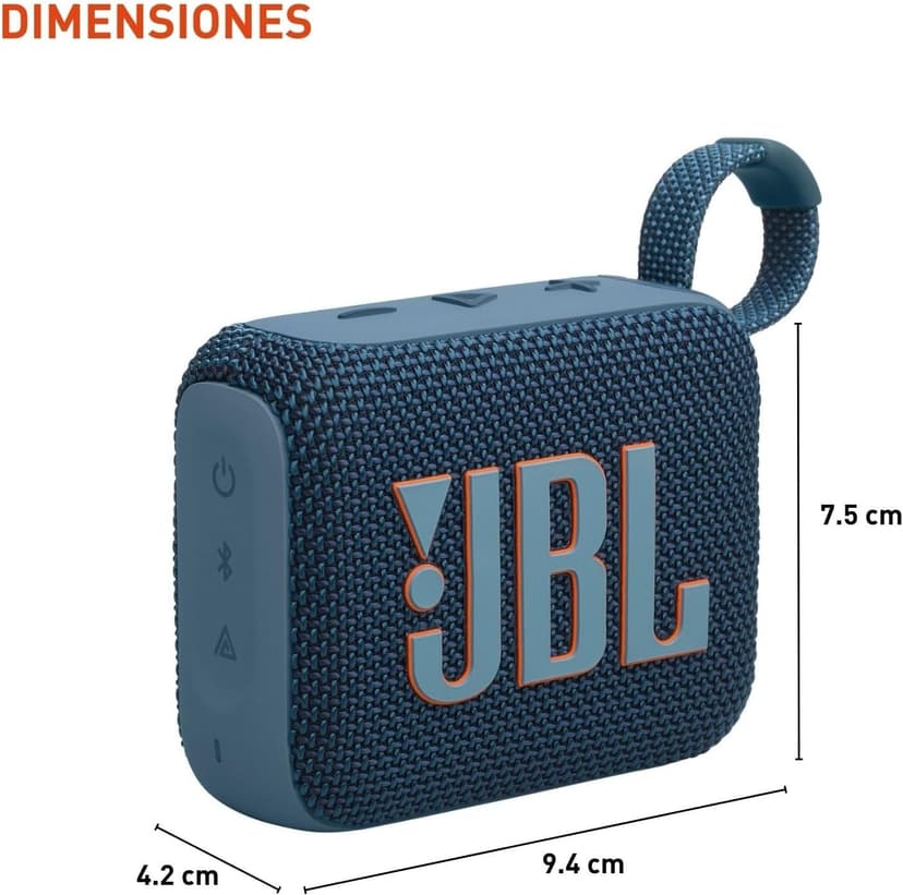 JBL Go 4 - Ultra-Portable, Waterproof and Dustproof Bluetooth Speaker, Big JBL Pro Sound with Punchy bass, 7-Hour Built-in Battery, Made in Part with Recycled Materials (Blue)
