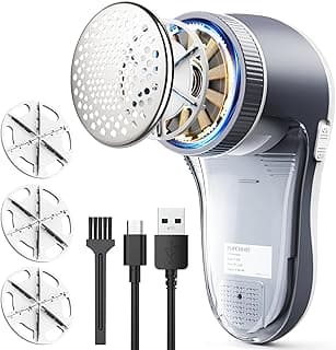 POPCHOSE Fabric Shaver, Sweater Shavers to Remove Pilling, Lint Shaver with 6-Leaf Blades, Electric Lint Remover for Clothes, Couch, Furniture, Fuzz, Lint Ball, Pillings, USB Rechargeable