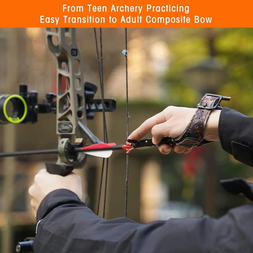LWANO Archery Compound Bow Release Aids Trigger 360° Adjustable Wristband Release Aids for Adults Youth Kids Hunting Shooting Accessories