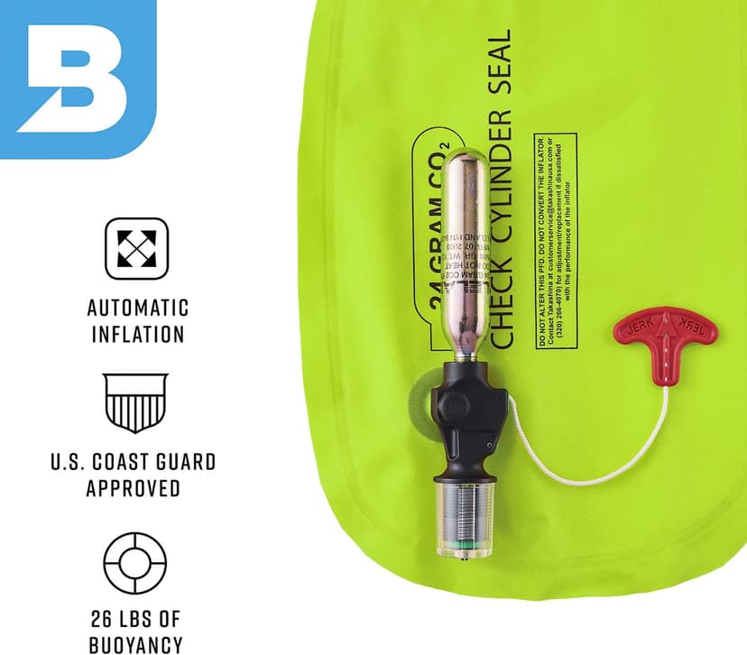 BLUESTORM Cirrus26 Inflatable PFD Life Jackets for Adults | US Coast Guard Approved Automatic Life Vest w/Manual Override Convertibility
