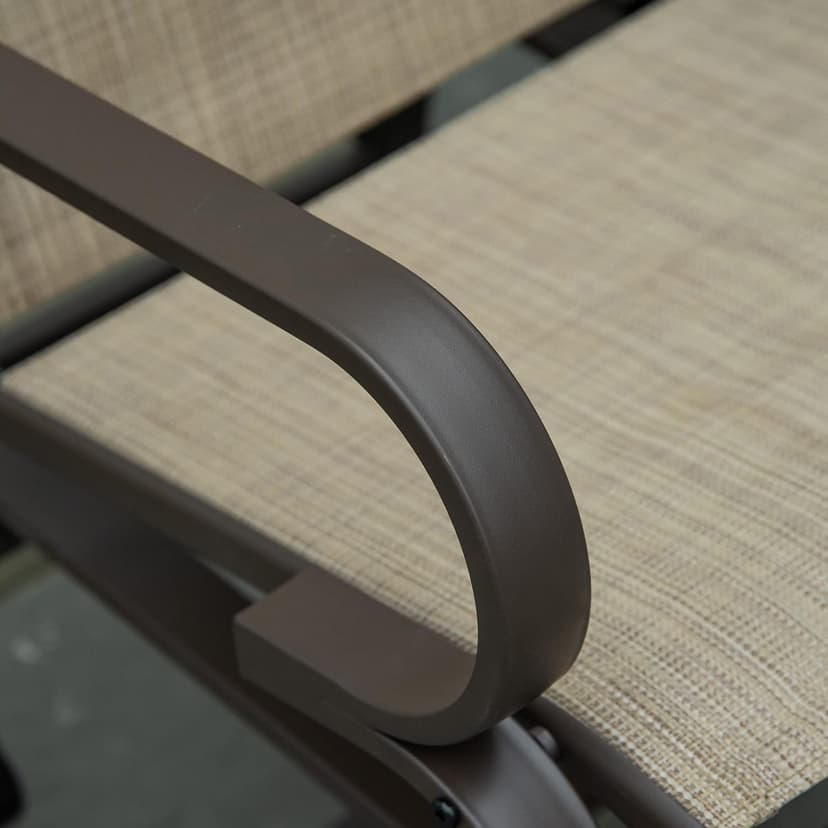 Outsunny Outdoor Glider Chair, Gliders for Outside Patio with Smooth Gliding Mechanism and Lightweight Construction for Backyard, Tan