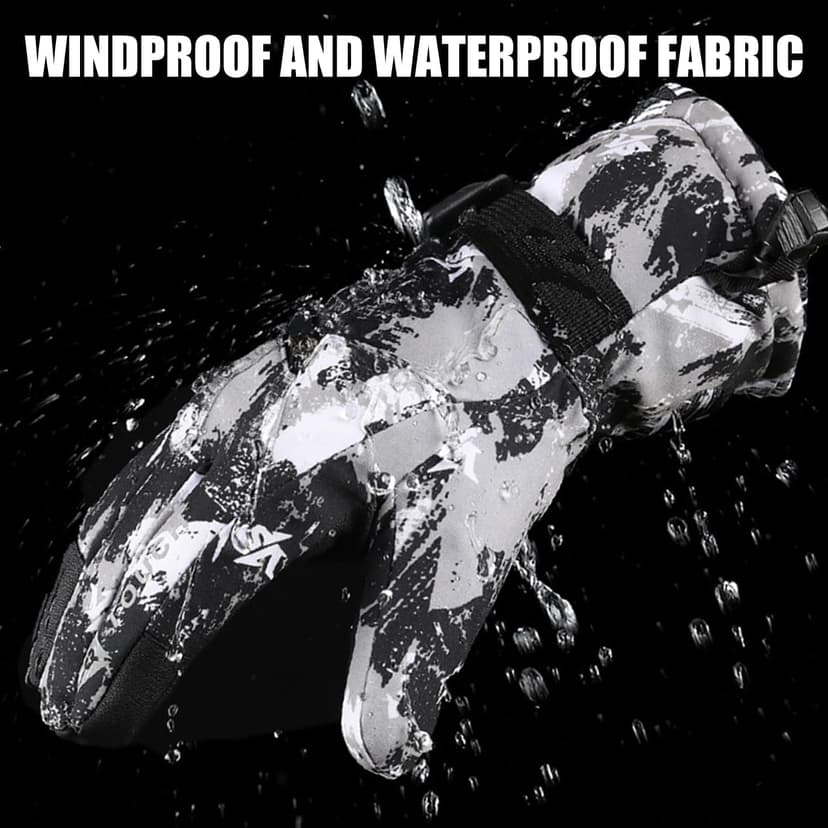 VZVXDW Winter Gloves, Waterproof Thermal Touchscreen Ski Glove, Suit for Ski, Cycling, Hiking, Driving, Typing, Freezer Work