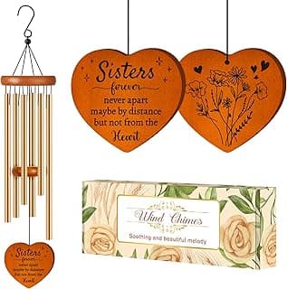 Sisters Gifts from Sister, Sister Birthday Gifts Wind Chime, Bestie Gift for Women, Unique Sisters Gift for Birthday, Christmas, Mothers Day, Wedding, Graduation, Garden Decoration