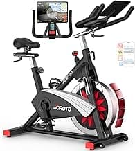 JOROTO Exercise Bike, Magnetic Stationary Bikes for Home with 40LBS Flywheel, App Supported Indoor Bike with 350LBS Weight Capacity, Low Noise,Digital Monitor,Bottle and Tablet Holder