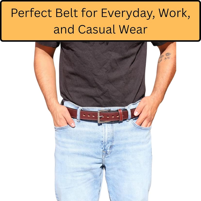 Daltech Force Steel Core Reinforced Leather Gun Belt - Thick Gun Belts for Concealed Carry CCW