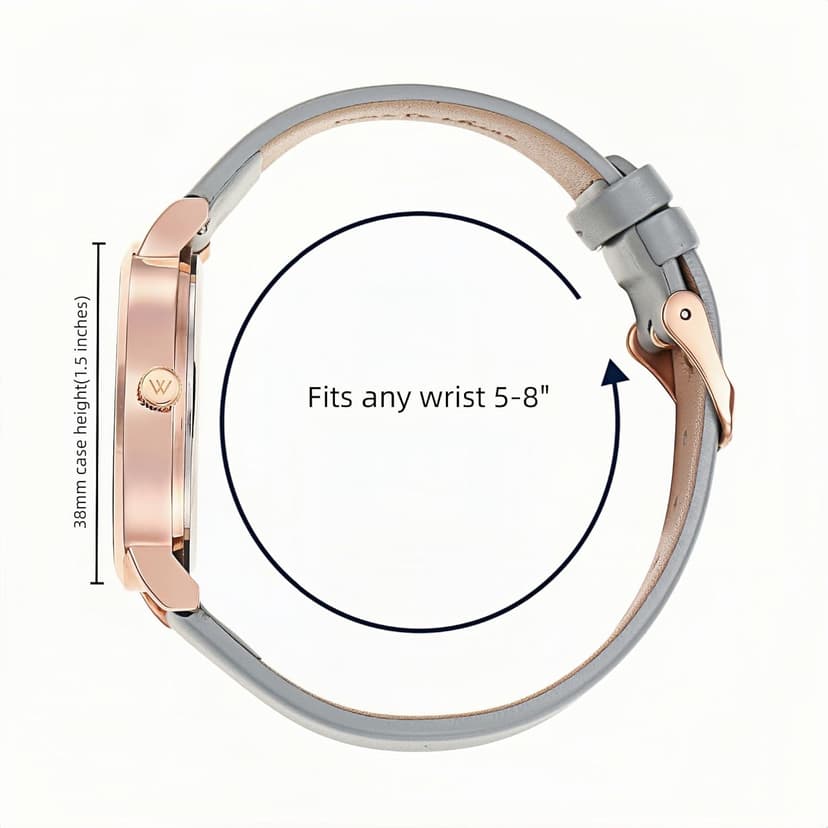 Wristology Maxi Numbers Womens Nurse Watch - Interchangeable Genuine Leather Strap Band - Large Easy to Read Boyfriend Size with Second Hand Men, Nurses, Teachers, Olivia