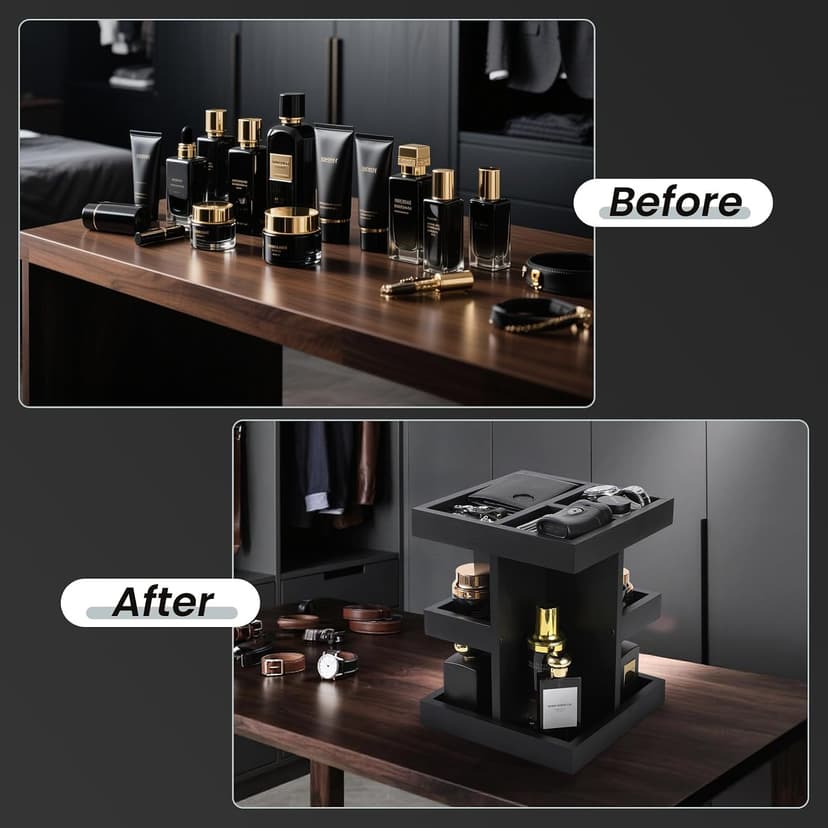 Wooden,Rotating,Perfume Organizer,Anniversary Idea for Husband,Mens Organizer,for Boyfriend,Brother,Dad Birthday Gift for Him EXIN DECHEN Cologne Organizer for Men,Cologne Stand,Birthday Gifts for Men B0F18ZM7JL