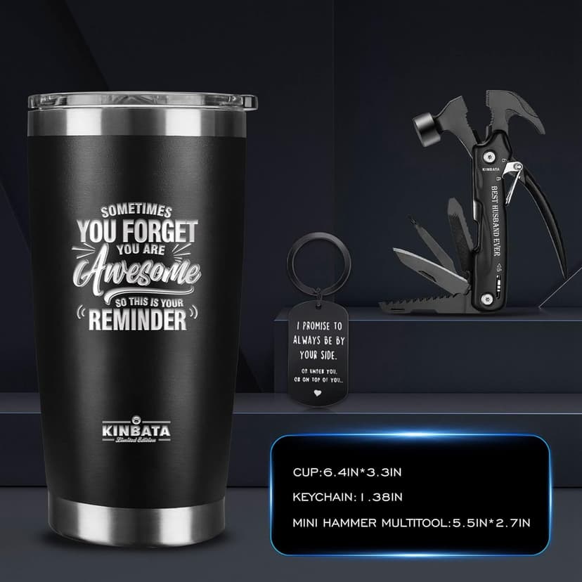 Gifts for Husband from Wife-Best Anniversary Basket Gifts for Men who has everything Fathers Day Funny Birthday Gift Ideas for Him Christmas Unique Romantic Presents Sets, All in One Hammer Multitool
