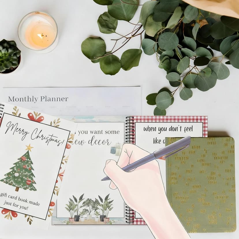 Christmas Stocking Stuffer Christmas Gift Card Book for Adults, Merry Christ-mas Gift Cards, 5x7 Color Spiral Bound Card Book- Surprises On Every Page, DIY Personalized Xmas Gifts for Family, Friends, Students B0FW3QJVR6