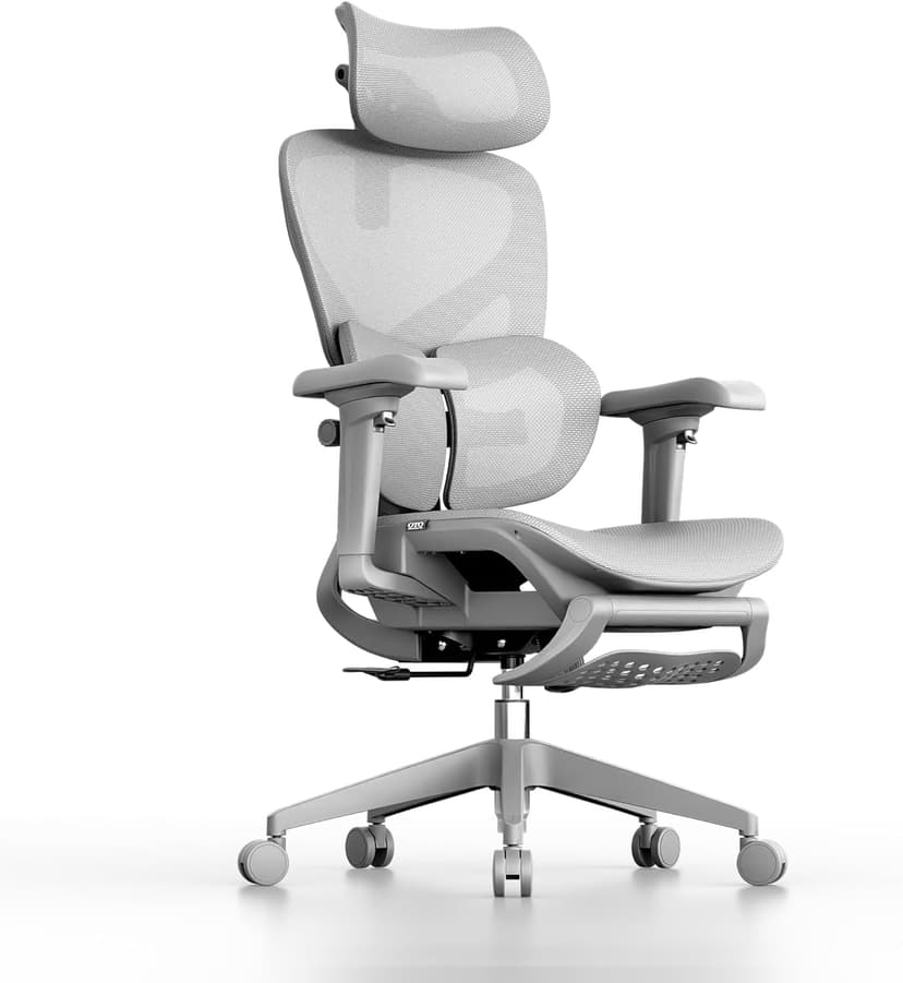 OTO Zenpex Ergonomic Mesh Office Chair, 1.96" Adjustable Seat Depth, Dynamic Lumbar Support, Extensible Footrest, Up to 300 lbs, 135° Recline Backrest for Home, Gaming & Executive Office