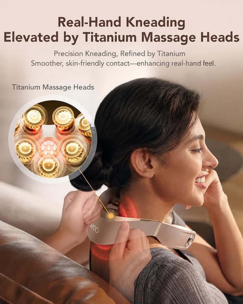 HSA Soothes Tech Neck from Long Screen Time, Infrared Red Light, 9 Massage Heads, 11 Modes, Portable Cordless Labor Day Gifts SKG G7 Pro Fold 3.0 FSA Neck Massager with Heat for Office B0GCFPRJJ4
