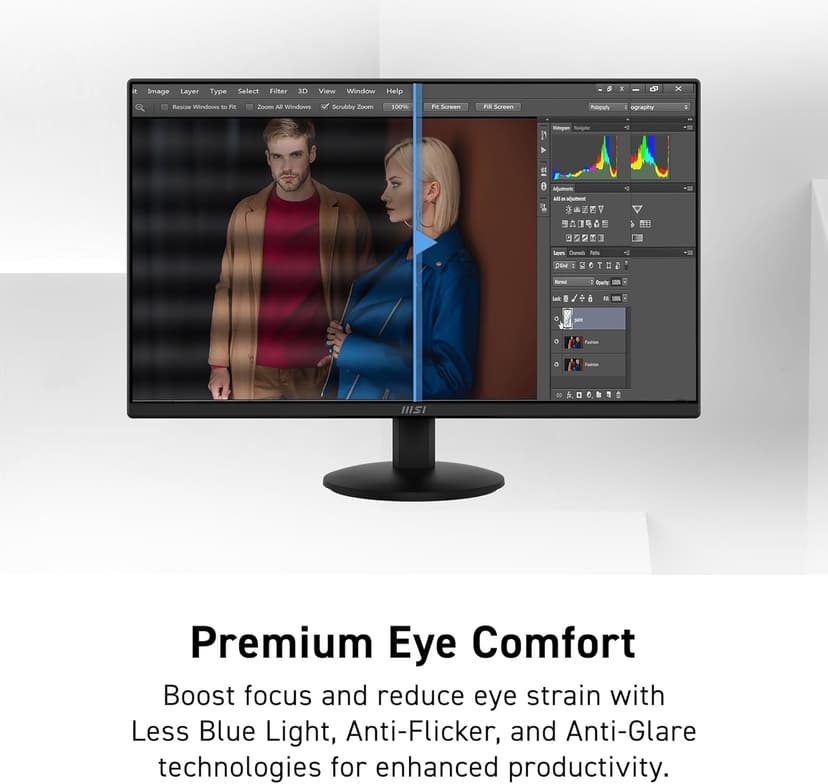 msi PRO MP242LE 24-inch IPS 1920 x 1080 (FHD) Computer Office Monitor, 100Hz, Adaptive Sync, HDMI, DisplayPort, Tilt, 4-Side Slim Bezel 1ms, Black
