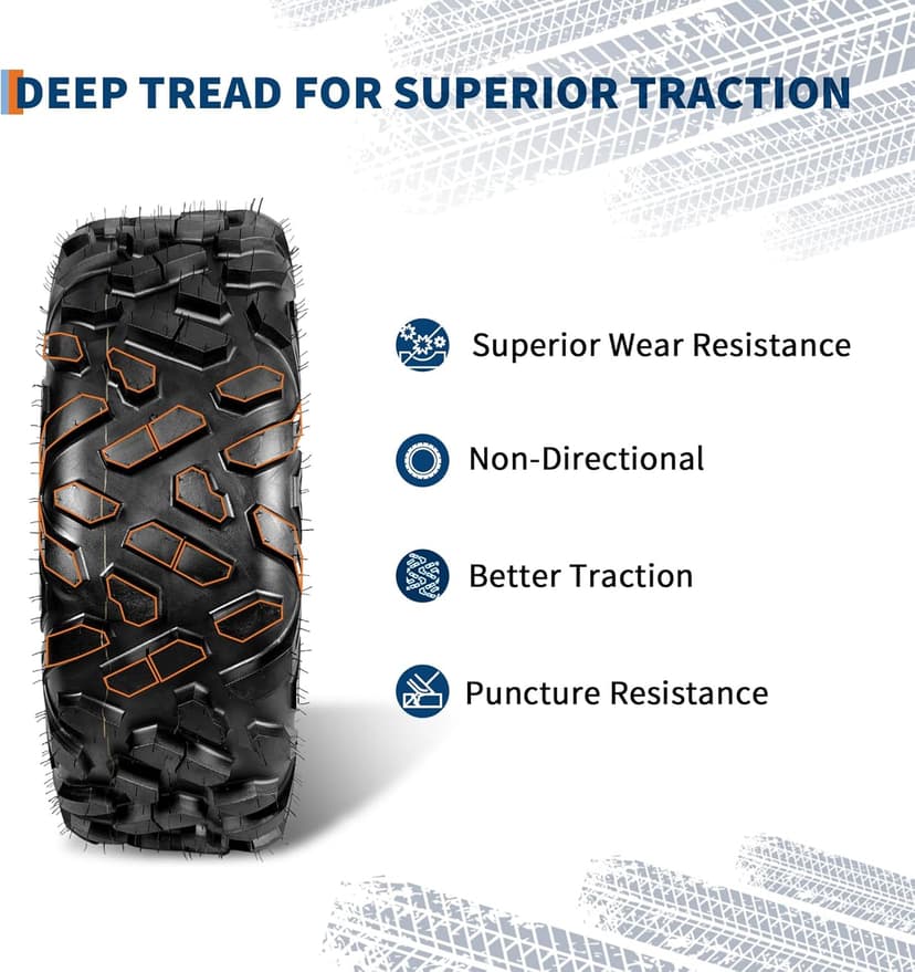 Garvee 2 Pack 26x9-14 ATV UTV Tires 6-Ply All-Terrain Tubeless Tires for Daily Work, Hunting & Recreational Riding on ATV, UTV, Quad and 4 Wheeler