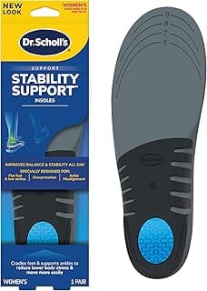 Dr. Scholl's ﻿Dr. Scholl's Stability Support Insoles, Flat Feet & Overpronation Low Arch Support, Improves Balance & Stability, Motion Control, Trim Inserts to Fit Shoes, Women's Size 6-10