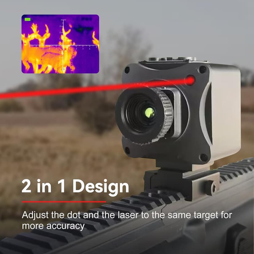 Thermal Imaging Night Vision Scope for Hunting – 320 * 240 Resolution Infrared Thermal Scope with Crosshair & Red Laser Aiming, Waterproof, 3X Zoom, Long Battery Life, Fits 21mm Rail